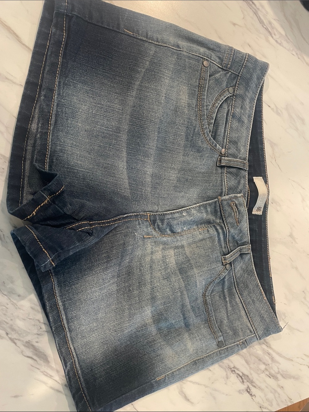 Route 66 Women's Faded Blue Denim Shorts